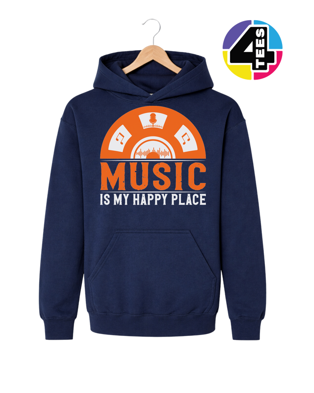 Music Is My Happy Place Youth Hoodie