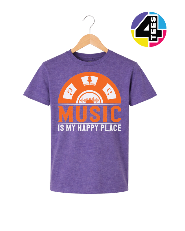 Music Is My Happy Place Youth Tee