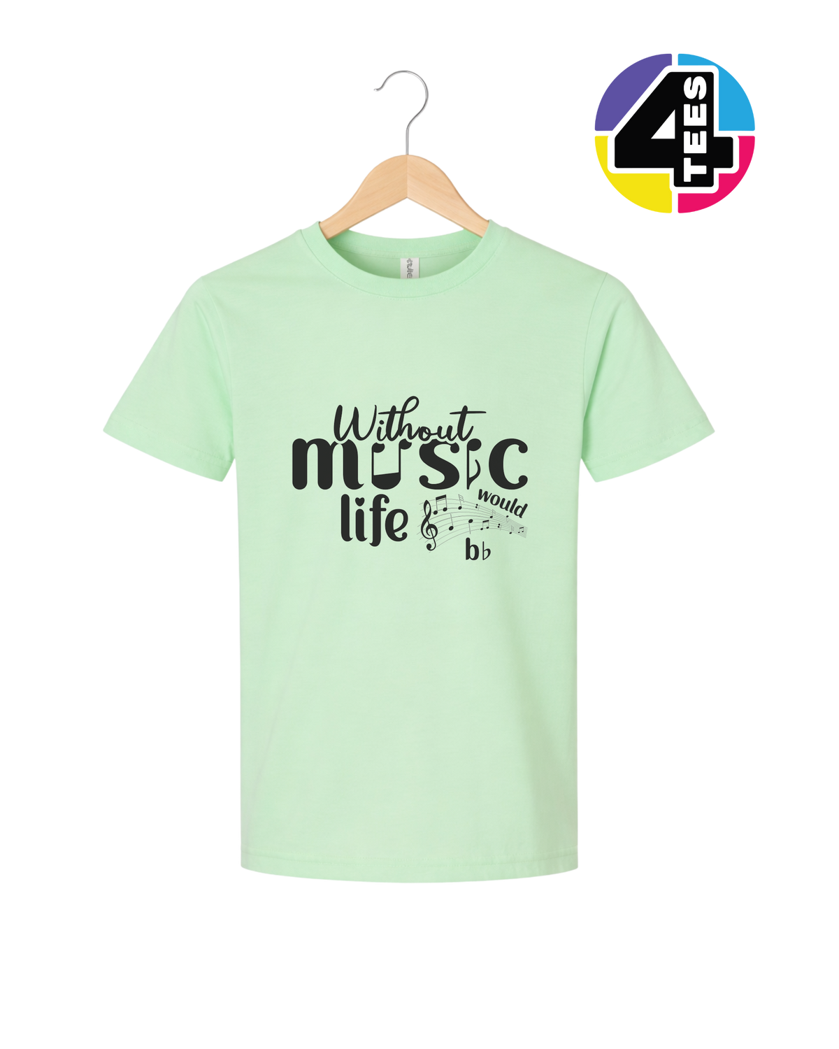 Without Music Life Would Be Flat Youth Tee