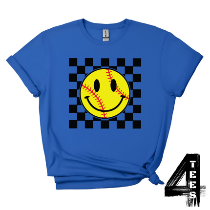 Softball Retro Smiley Face