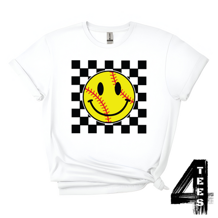 Softball Retro Smiley Face