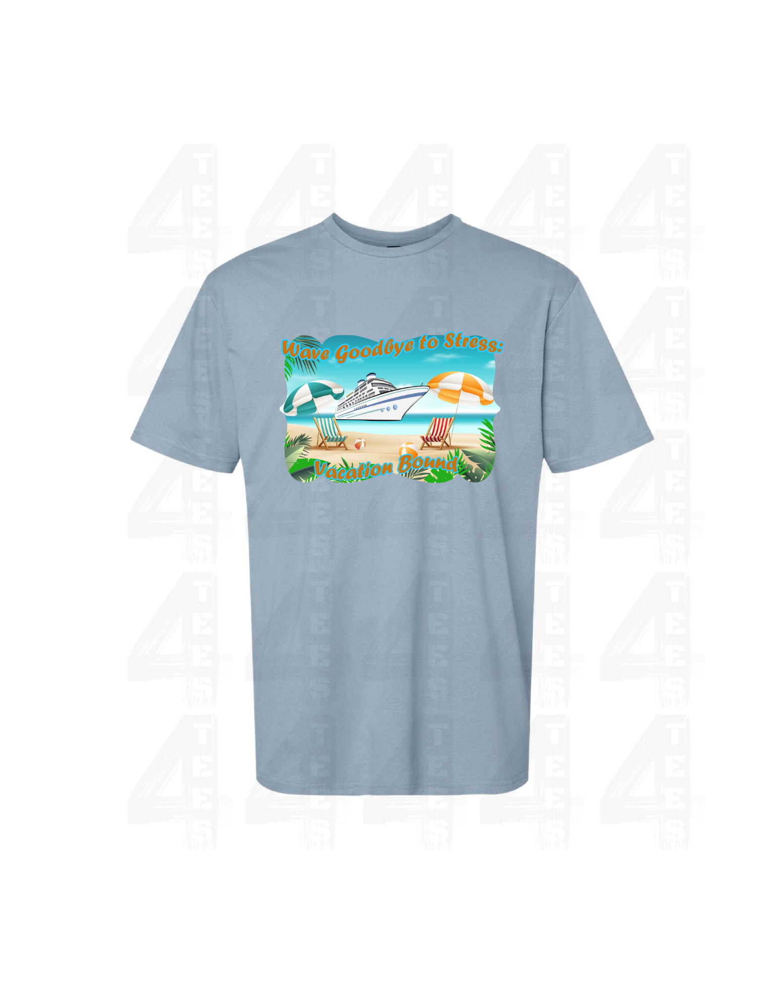 Custom cruising T-shirt-wave goodbye to stress