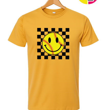 Softball Retro Smiley Face