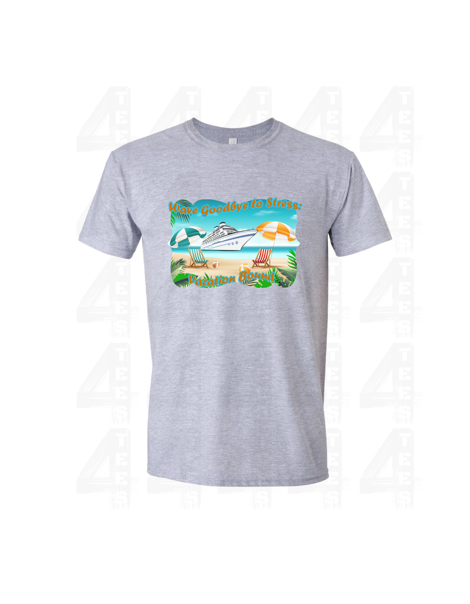 Custom cruising T-shirt-wave goodbye to stress