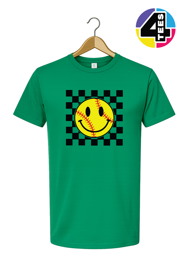 Softball Retro Smiley Face