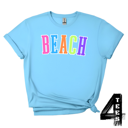 BEACH - Multi-Color Varsity Letters