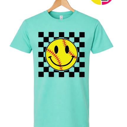 Softball Smiley Stitch Vibes