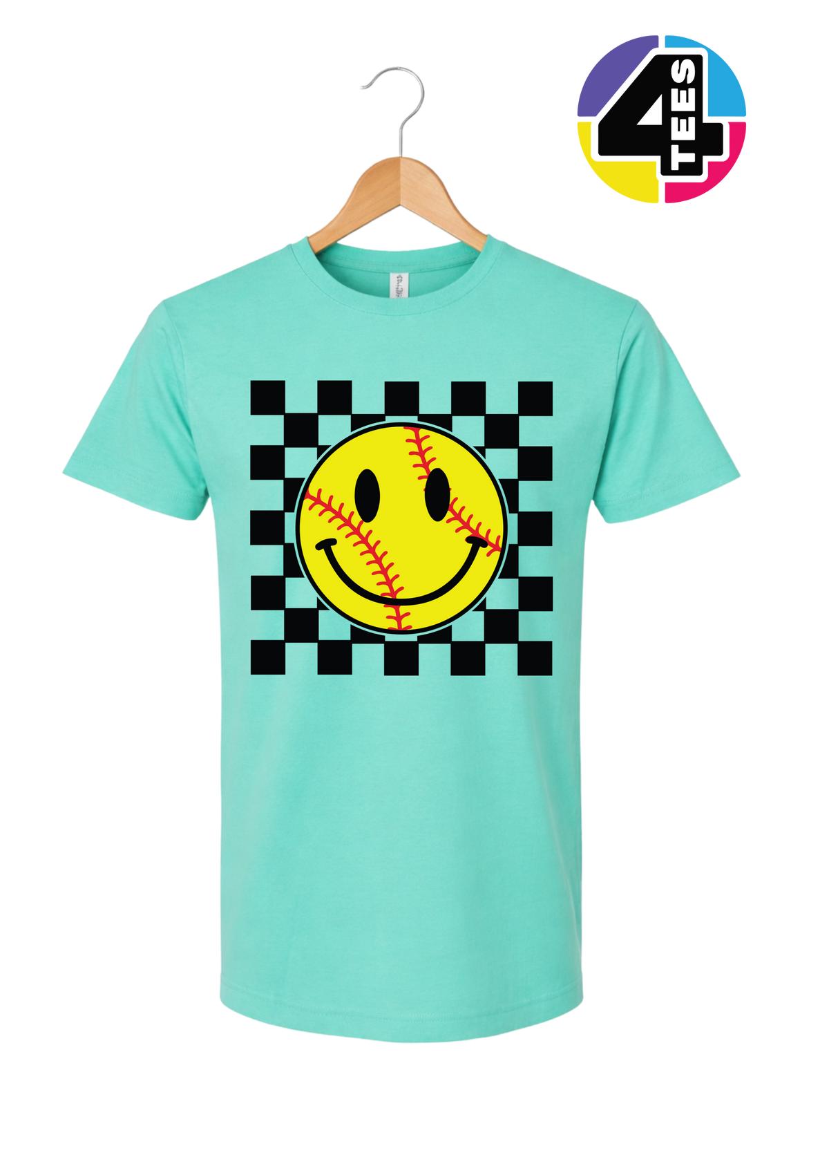 Softball Smiley Stitch Vibes