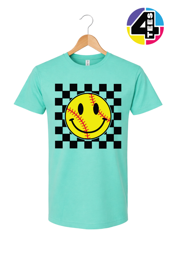 Softball Smiley Stitch Vibes