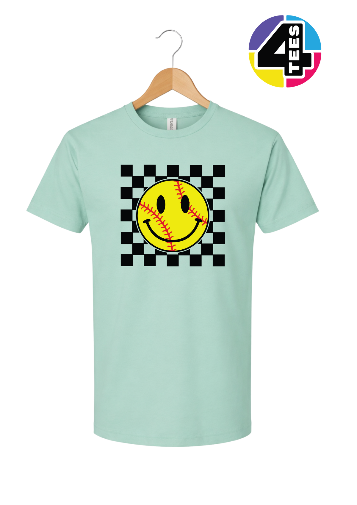 Softball Retro Smiley Face