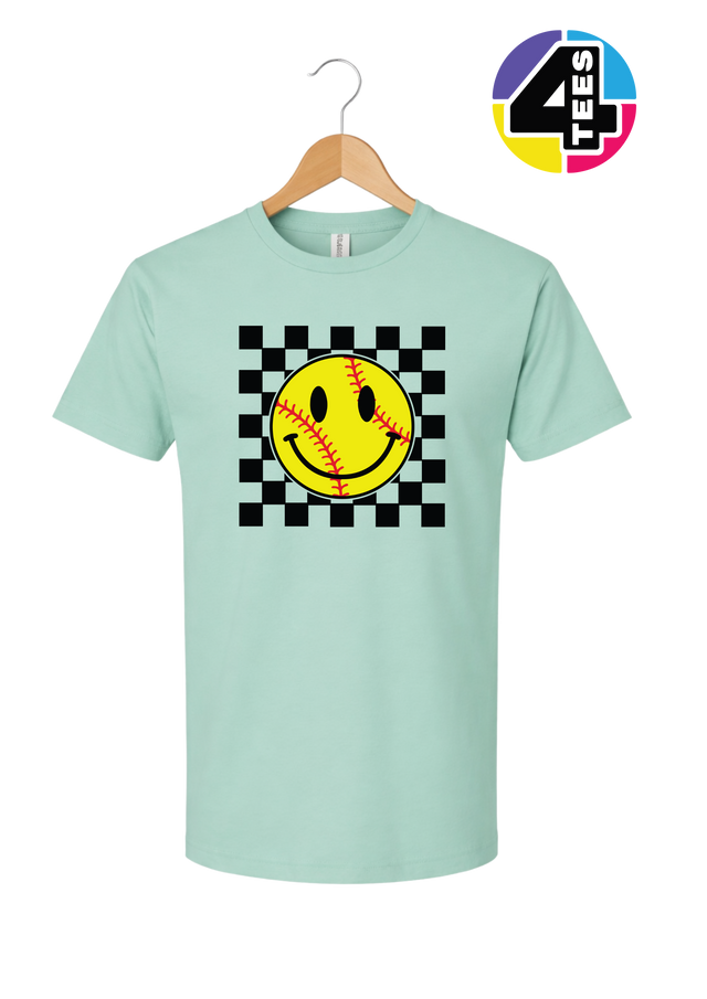 Softball Retro Smiley Face
