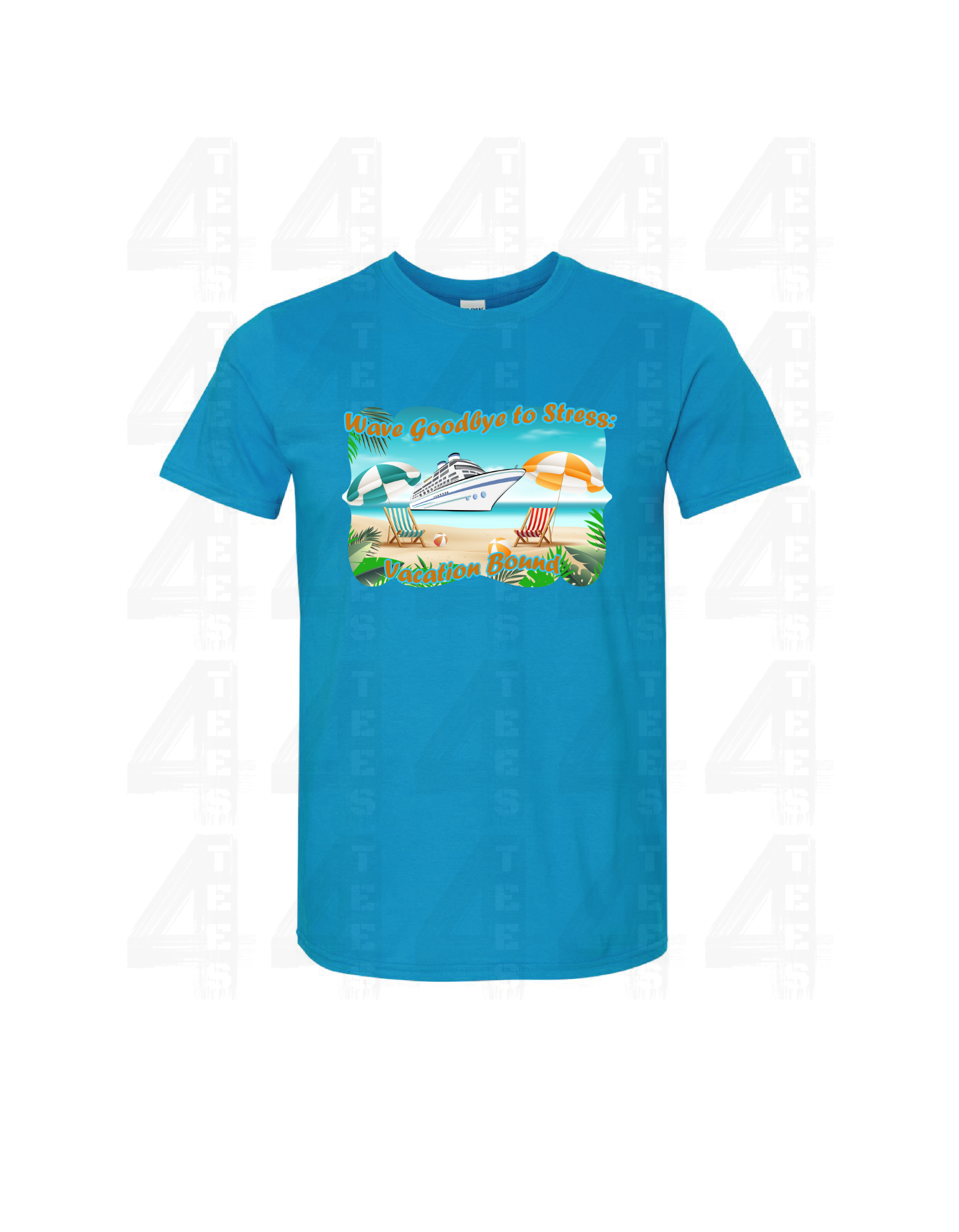 Custom cruising T-shirt-wave goodbye to stress