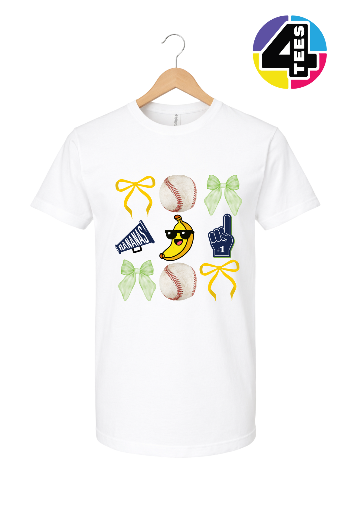 Bananas Baseball Fun Collage Design