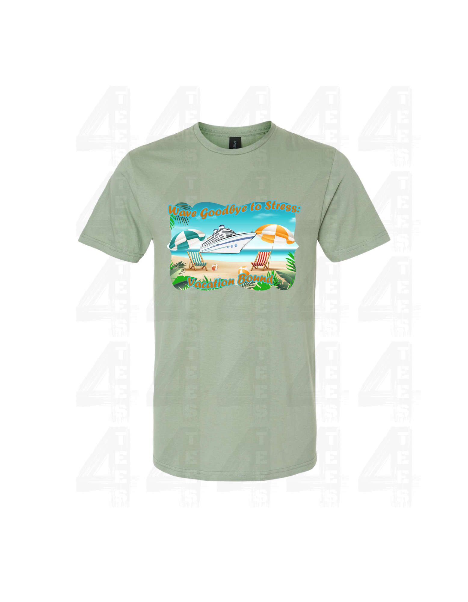 Custom cruising T-shirt-wave goodbye to stress