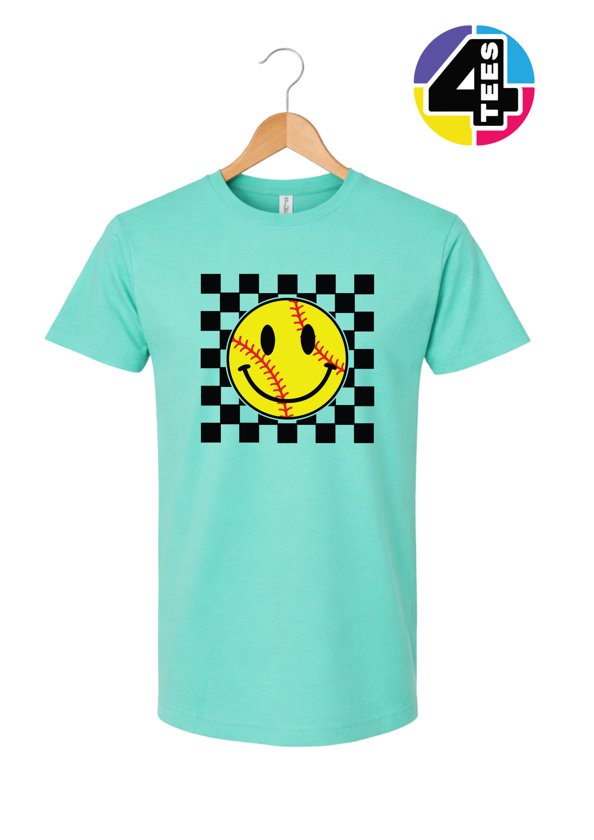 Softball Retro Smiley Face