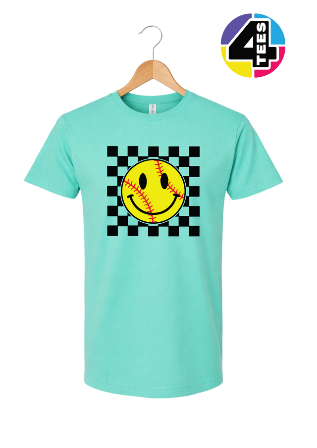 Softball Retro Smiley Face