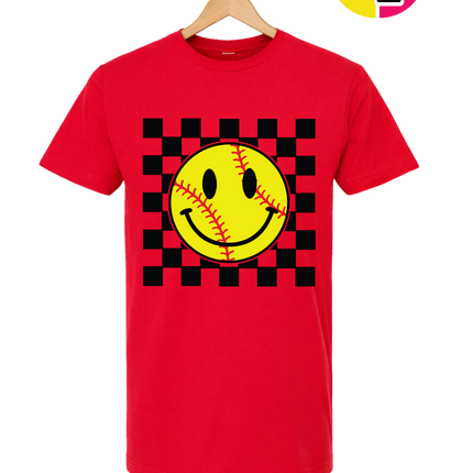 Softball Smiley Stitch Vibes