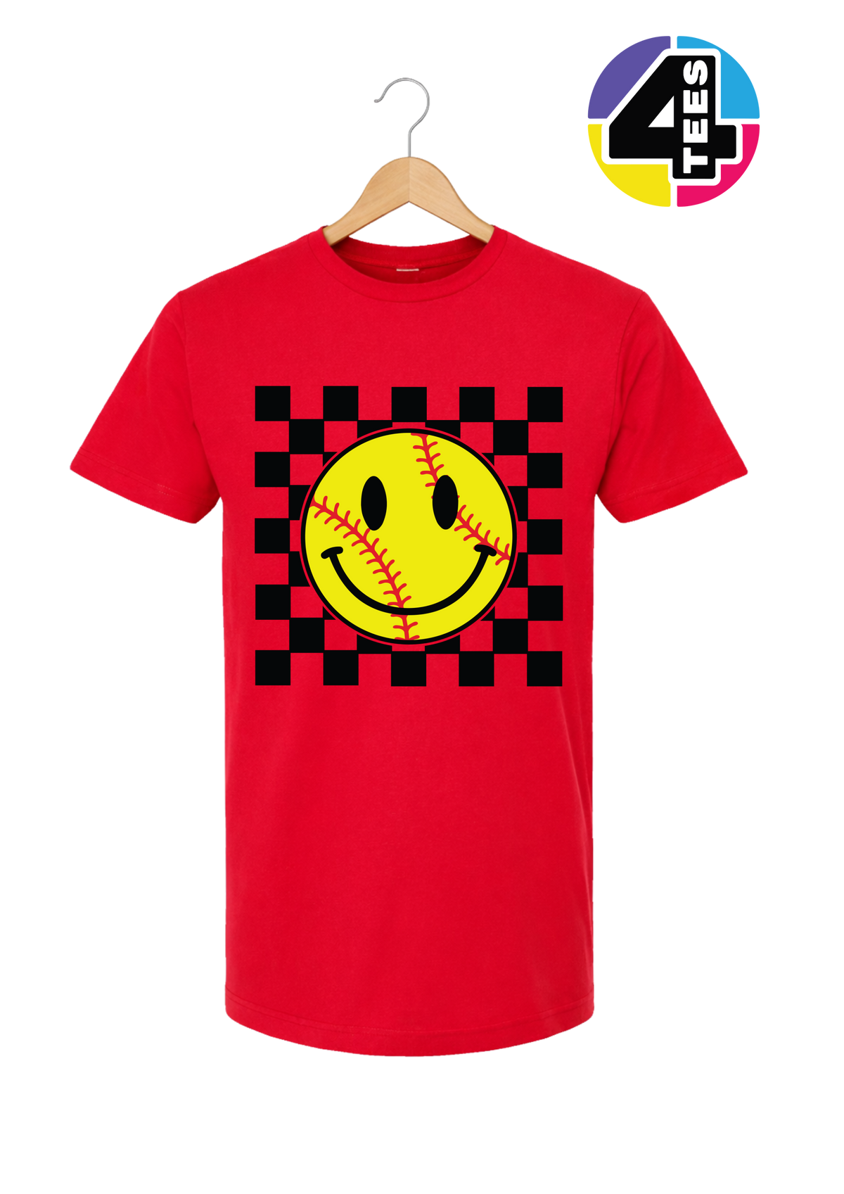 Softball Smiley Stitch Vibes