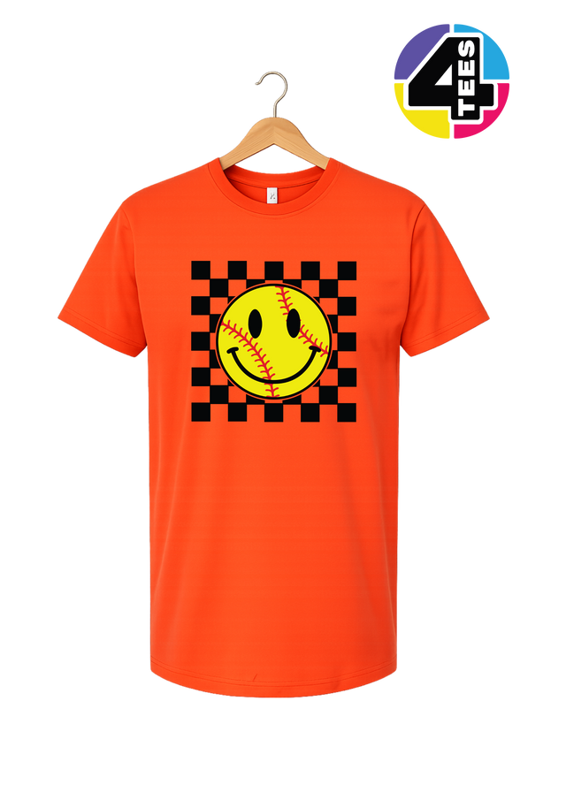 Softball Retro Smiley Face