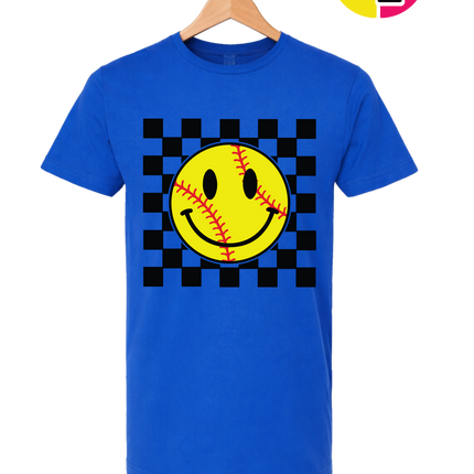 Softball Smiley Stitch Vibes