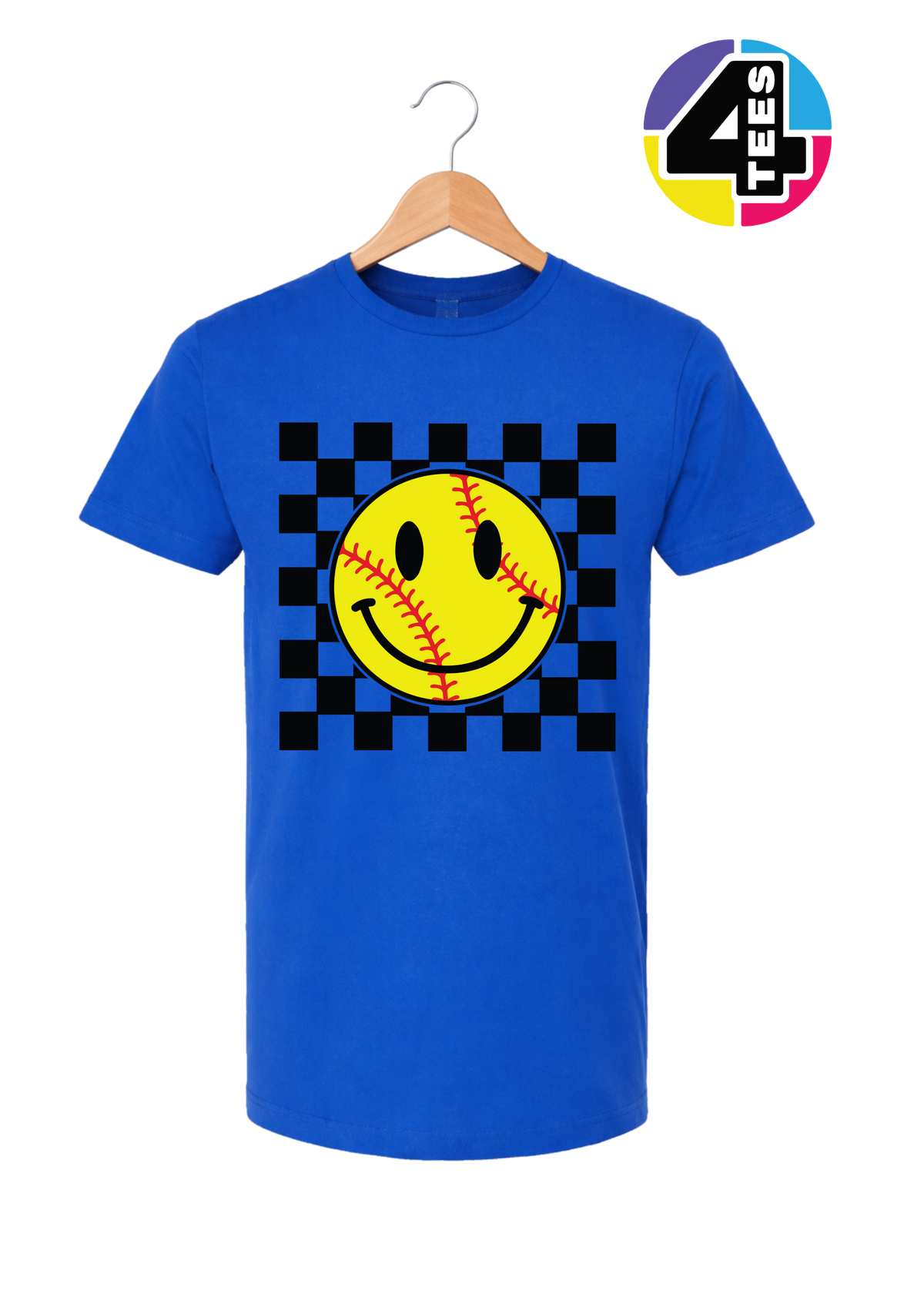 Softball Smiley Stitch Vibes