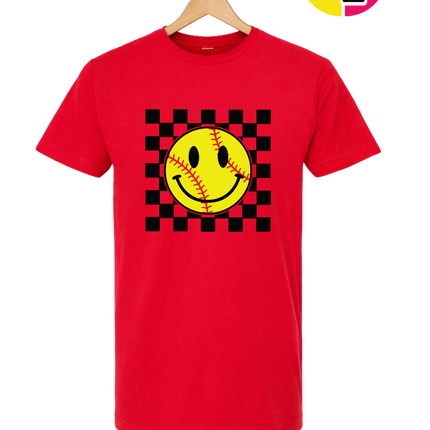 Softball Retro Smiley Face