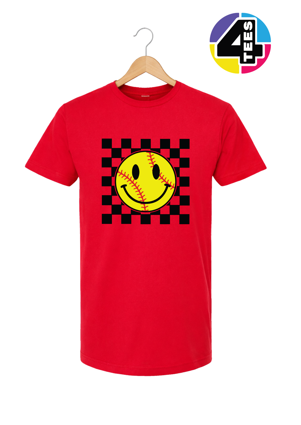 Softball Retro Smiley Face