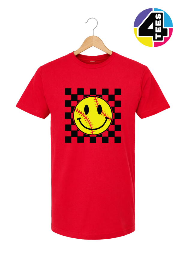 Softball Retro Smiley Face
