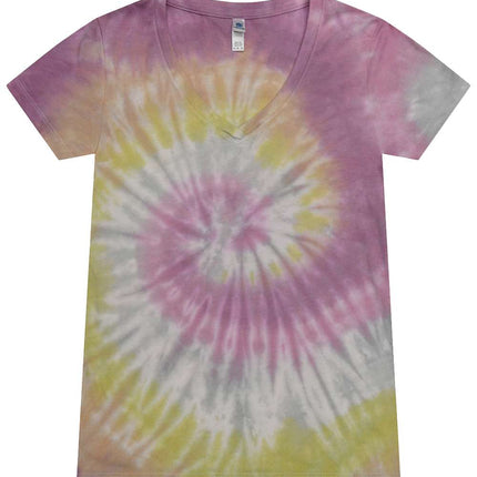 Women's Tie-Dyed V-Neck T-Shirt - 1075
