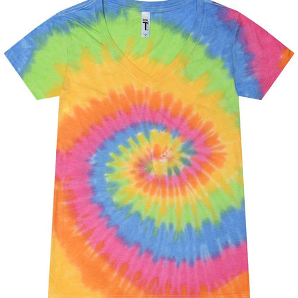 Women's Tie-Dyed V-Neck T-Shirt - 1075