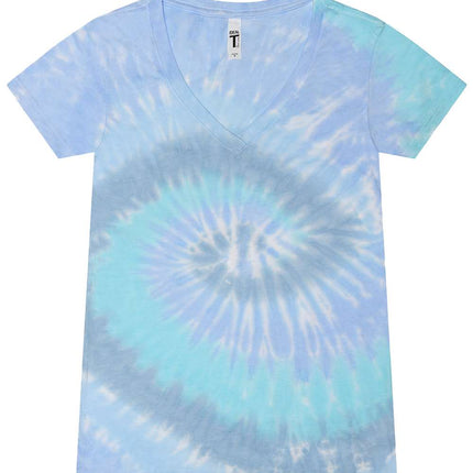 Women's Tie-Dyed V-Neck T-Shirt - 1075