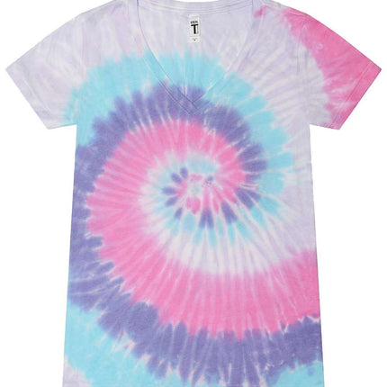 Women's Tie-Dyed V-Neck T-Shirt - 1075