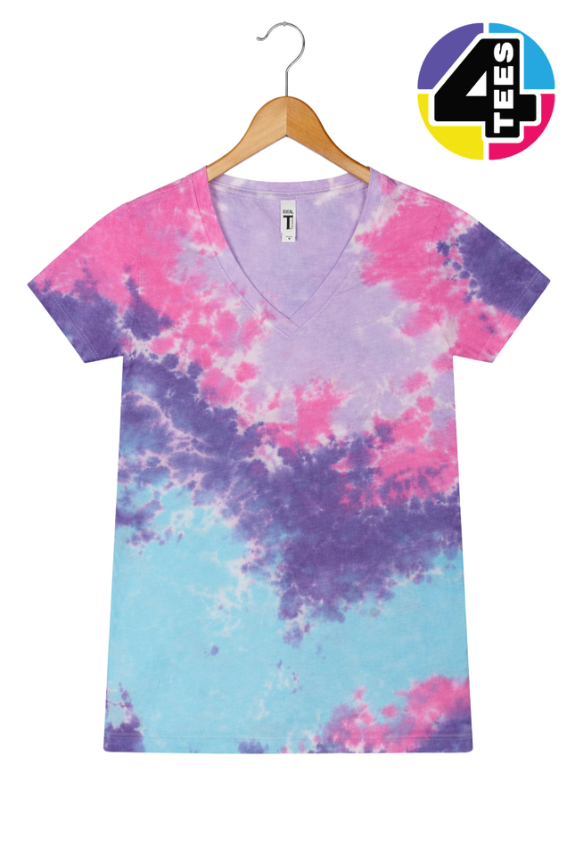 ColorTone Women's Tie-Dyed V-Neck T-Shirt