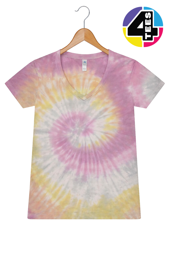 ColorTone Women's Tie-Dyed V-Neck T-Shirt