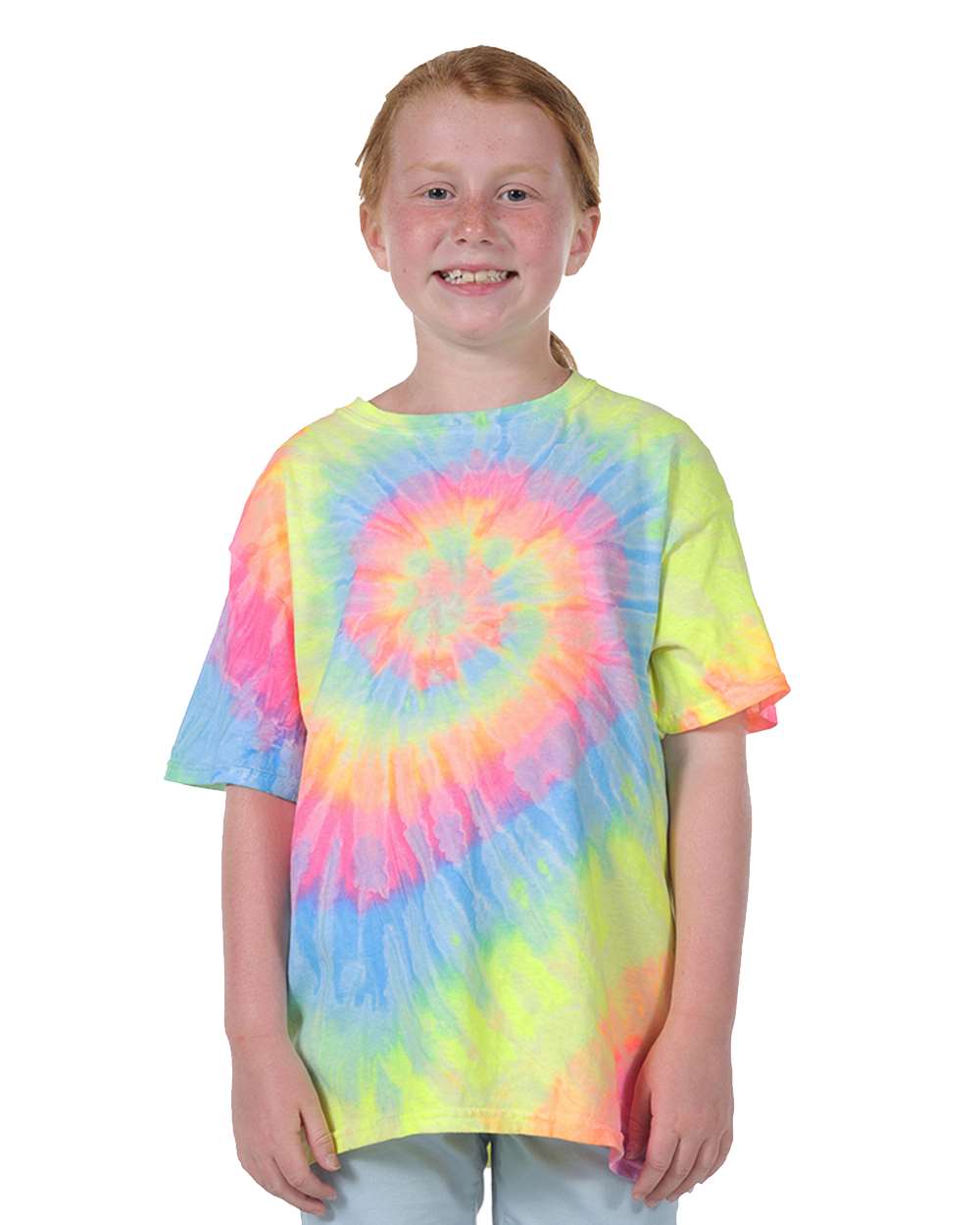 Dyenomite - Youth Multi-Color Spiral Tie-Dyed T-Shirt - 20BMS