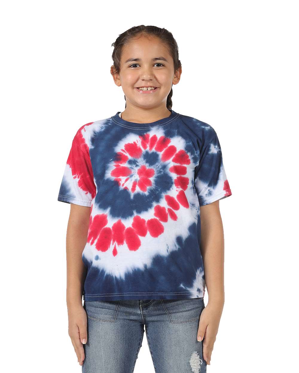 Dyenomite - Youth Multi-Color Spiral Tie-Dyed T-Shirt - 20BMS