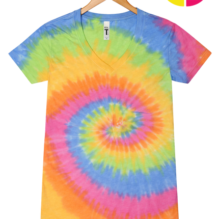 ColorTone Women's Tie-Dyed V-Neck T-Shirt