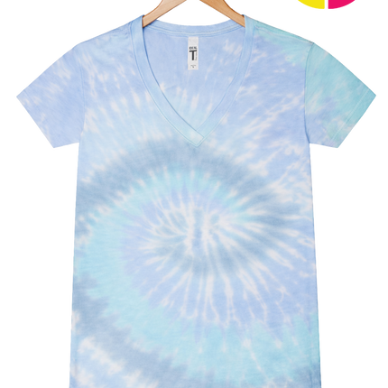 ColorTone Women's Tie-Dyed V-Neck T-Shirt