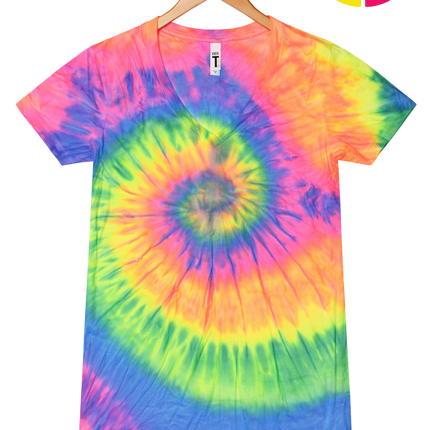 ColorTone Women's Tie-Dyed V-Neck T-Shirt