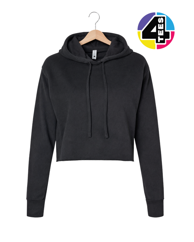 Next Level Women's Laguna Sueded Raw Edge Crop Hoodie Sweatshirt