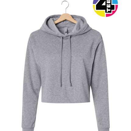 Next Level Women's Laguna Sueded Raw Edge Crop Hoodie Sweatshirt