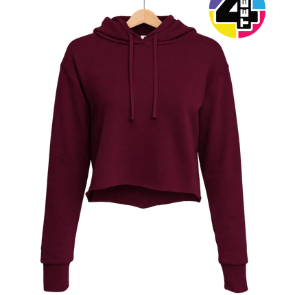 Next Level Women's Laguna Sueded Raw Edge Crop Hoodie Sweatshirt