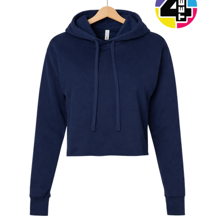 Next Level Women's Laguna Sueded Raw Edge Crop Hoodie Sweatshirt