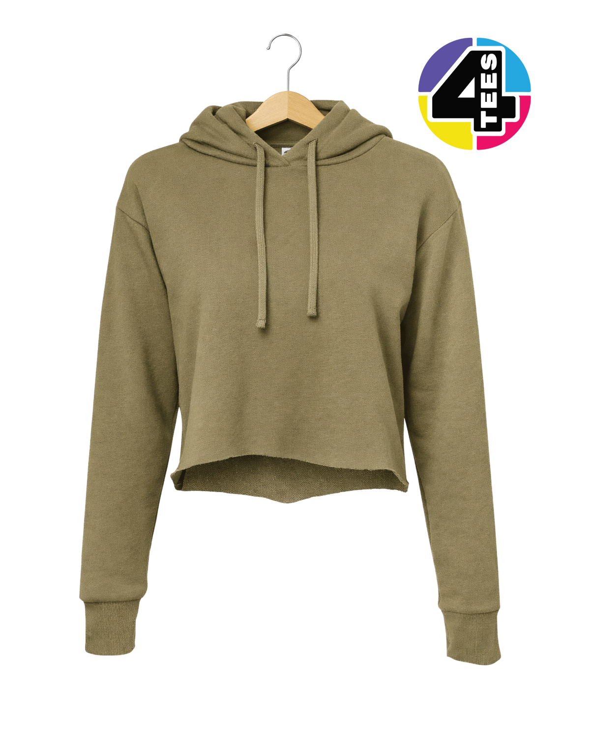 Next Level Women's Laguna Sueded Raw Edge Crop Hoodie Sweatshirt