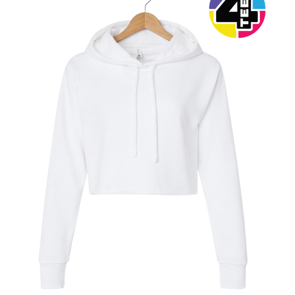 Next Level Women's Laguna Sueded Raw Edge Crop Hoodie Sweatshirt