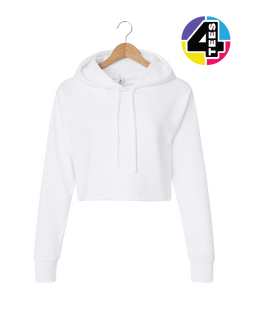 Next Level Women's Laguna Sueded Raw Edge Crop Hoodie Sweatshirt