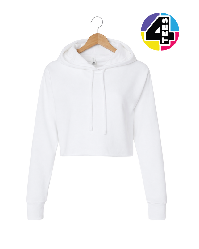 Next Level Women's Laguna Sueded Raw Edge Crop Hoodie Sweatshirt