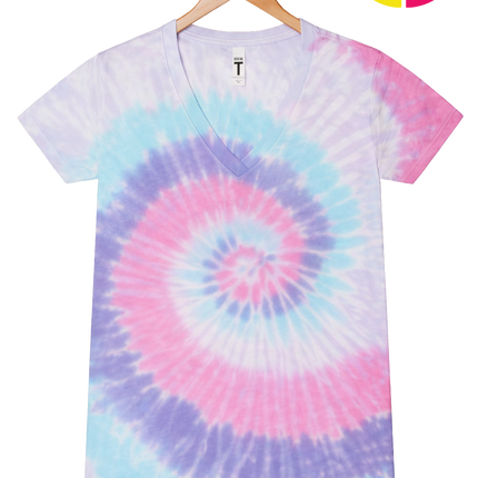 ColorTone Women's Tie-Dyed V-Neck T-Shirt