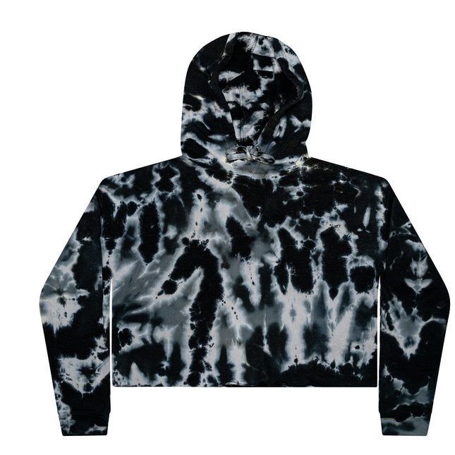 Women's Tie-Dyed Crop Hooded Sweatshirt - 8333